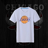 Men's Lakers Fresh Logo White Short Sleeve T-Shirt FengYun,baseball caps,new era cap wholesale,wholesale hats